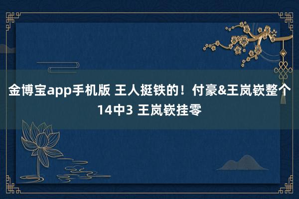 金博宝app手机版 王人挺铁的！付豪&王岚嵚整个14中3 王岚嵚挂零