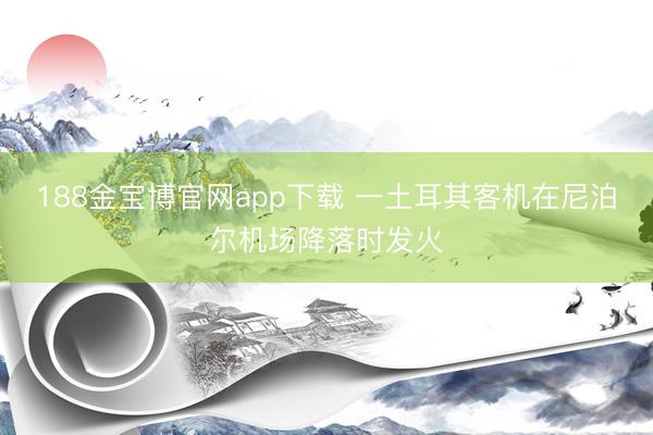 188金宝博官网app下载 一土耳其客机在尼泊尔机场降落时发火