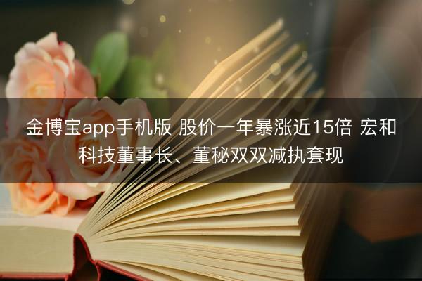 金博宝app手机版 股价一年暴涨近15倍 宏和科技董事长、董秘双双减执套现