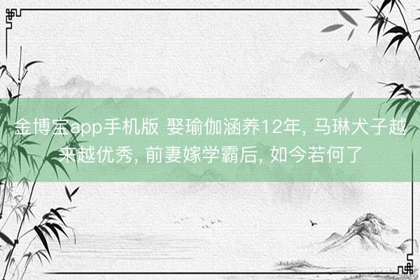 金博宝app手机版 娶瑜伽涵养12年， 马琳犬子越来越优秀， 前妻嫁学霸后， 如今若何了