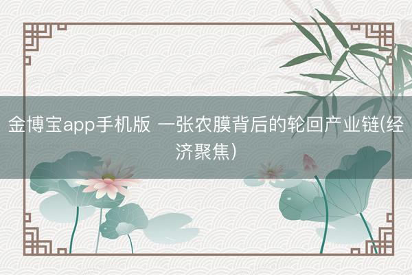 金博宝app手机版 一张农膜背后的轮回产业链(经济聚焦)
