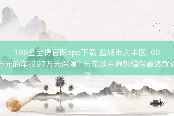 188金宝博官网app下载 盐城市大丰区: 60万元的车投97万元保障? 五东谈主遐想骗保最终就逮