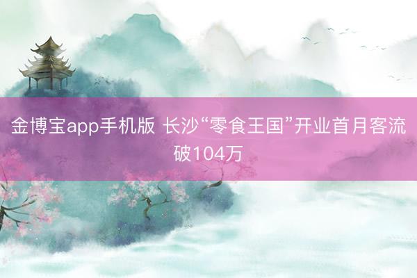 金博宝app手机版 长沙“零食王国”开业首月客流破104万