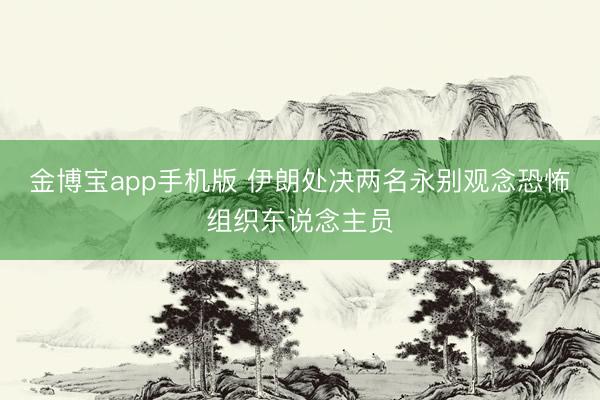 金博宝app手机版 伊朗处决两名永别观念恐怖组织东说念主员