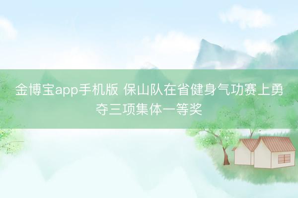 金博宝app手机版 保山队在省健身气功赛上勇夺三项集体一等奖